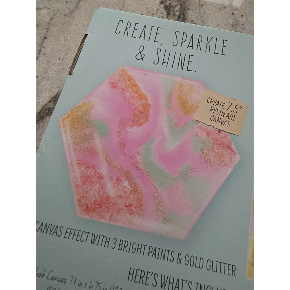 GeoArt DIY Resin Canvas Kit - Create Stunning Geometric Wall Decor NIB